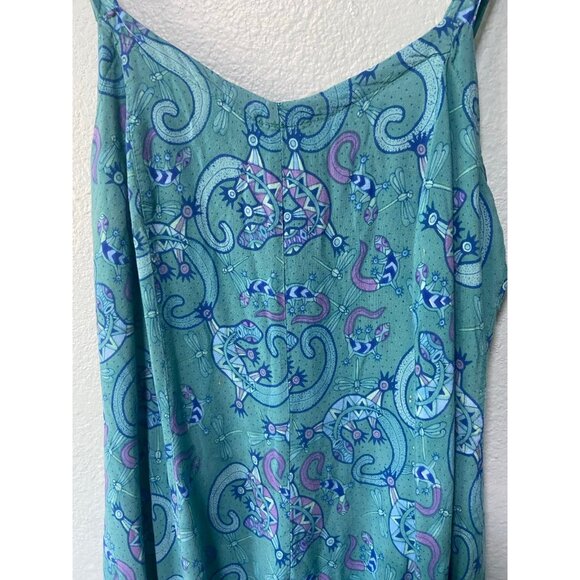 Rainbow Jo Women's Blue Patterned Sleeveless Dress Size Large - Picture 6 of 10